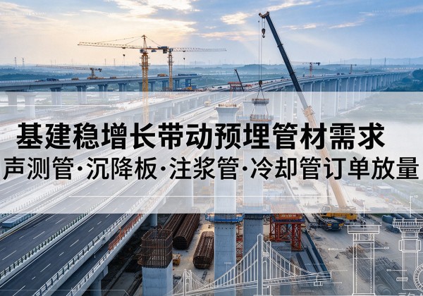 钱塘基建稳增长带动预埋监测管材需求，声测管、沉降板、注浆管订单持续放量